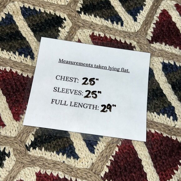 Northern Isles Sweater Mens Size Large Hand Knit Coogi Style Textured Vintage - Picture 3 of 8